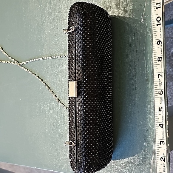 KATE Laundry black sparkle evening bags. Snap‎ closure. With chain. - Picture 2 of 9